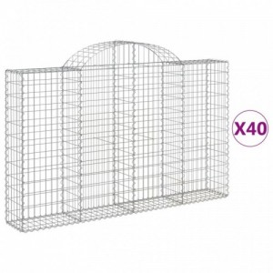 40 db íves horganyzott vas gabion kosár 200x30x120|140 cm