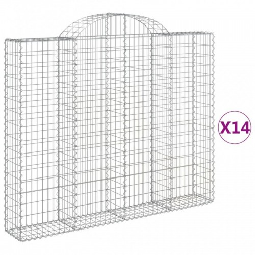 14 db íves horganyzott vas gabion kosár 200x30x160|180 cm