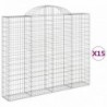 15 db íves horganyzott vas gabion kosár 200x30x160|180 cm