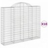 18 db íves horganyzott vas gabion kosár 200x30x160|180 cm