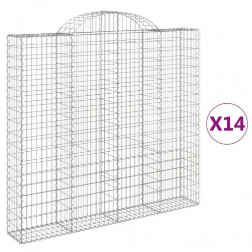 14 db íves horganyzott vas gabion kosár 200x30x180|200 cm