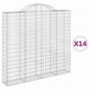 14 db íves horganyzott vas gabion kosár 200x30x180|200 cm