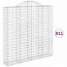 11 db íves horganyzott vas gabion kosár 200x30x200|220 cm