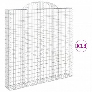 13 db íves horganyzott vas gabion kosár 200x30x200|220 cm