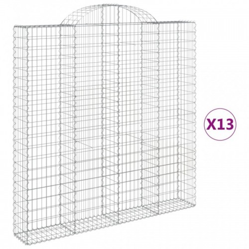 13 db íves horganyzott vas gabion kosár 200x30x200|220 cm