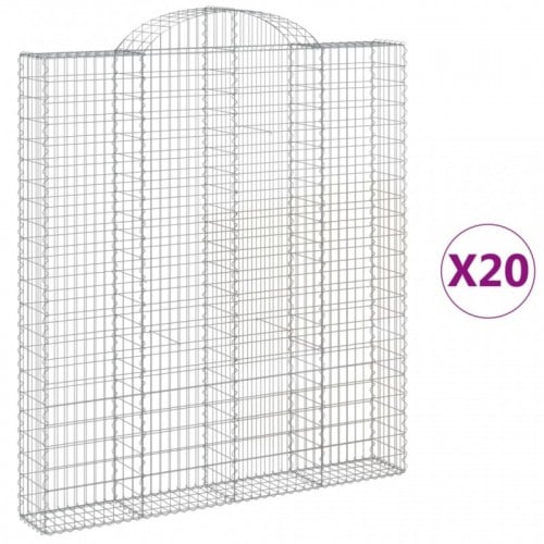 20 db íves horganyzott vas gabion kosár 200x30x220|240 cm