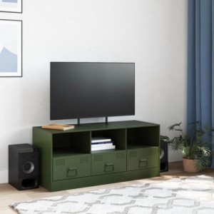 Olívazöld acél TV-szekrény 99 x 39 x 44 cm