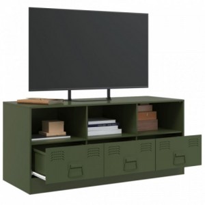 Olívazöld acél TV-szekrény 99 x 39 x 44 cm