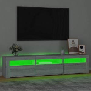 Szürke sonoma színű TV-szekrény LED-lámpákkal 180x35x40 cm