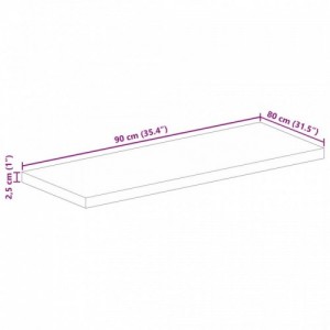 Tömör akácfa téglalap alakú asztallap 90x80x2,5 cm