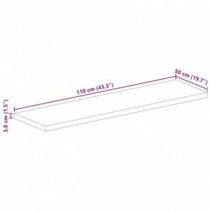 Tömör akácfa téglalap alakú asztallap 110x50x3,8 cm