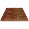 Tömör újrahasznosított fa téglalap alakú asztallap 120x60x3,8cm