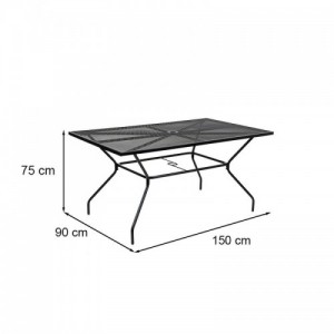 Melcom 4+1 kerti bútor garnitúra fekete