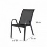 Melcom 4+1 kerti bútor garnitúra fekete