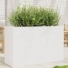 Fehér tömör fenyőfa kerti növénytartó 110 x 40 x 68,5 cm
