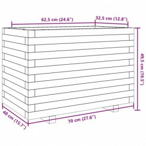 Impregnált fenyőfa kerti virágtartó 70 x 40 x 49,5 cm