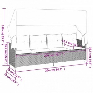 5 részes szürke polyrattan kerti ülőgarnitúra párnákkal