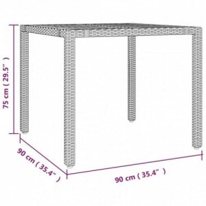 3 részes fekete polyrattan bisztrógarnitúra párnával