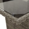 Szürke polyrattan üveglapos kerti asztal 240 x 90 x 75 cm