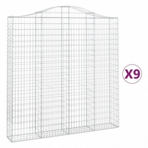 9 db íves horganyzott vas gabion kosár 200x30x200|220 cm