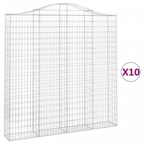 10 db íves horganyzott vas gabion kosár 200x30x200|220 cm