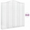 10 db íves horganyzott vas gabion kosár 200x30x200|220 cm