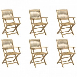6 db összecsukható tömör akácfa kerti szék 54,5x58x90 cm