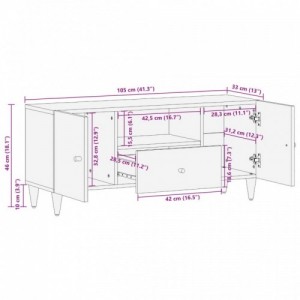 Tömör mangófa TV-szekrény 105 x 33 x 46 cm