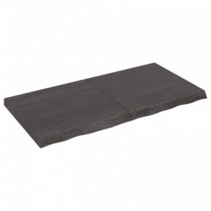 Sötétbarna kezelt tömör tölgyfa asztallap 120x60x(2-6) cm