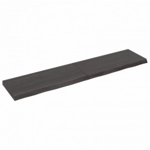 Sötétbarna kezelt tömör tölgyfa asztallap 180x40x(2-6) cm