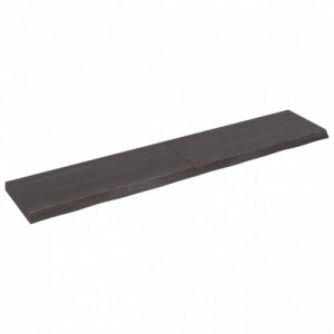 Sötétbarna kezelt tömör tölgyfa asztallap 200x40x(2-6) cm