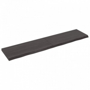 Sötétbarna kezelt tömör tölgyfa asztallap 220x50x(2-6) cm