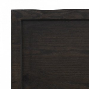 Sötétbarna kezelt tömör tölgyfa asztallap 220x50x(2-6) cm