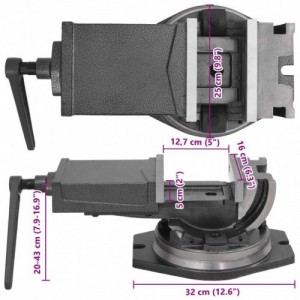 Kéttengelyes dönthető satu 160 mm