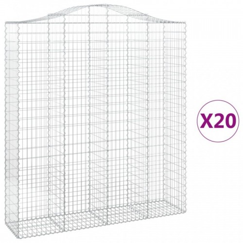 20 db íves horganyzott vas gabion kosár 200x50x220|240 cm