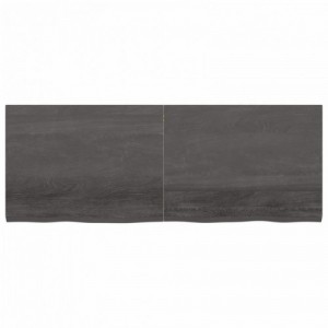 Sötétbarna kezelt tömör fa fürdőszobai pult 160x60x(2-4) cm