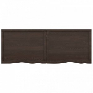 Sötétbarna kezelt tömör fa fürdőszobai pult 160x60x(2-4) cm