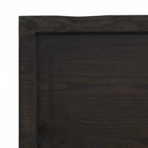 Sötétbarna kezelt tömör fa fürdőszobai pult 220x50x(2-6) cm