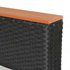 5 részes fekete polyrattan kerti ülőgarnitúra párnákkal