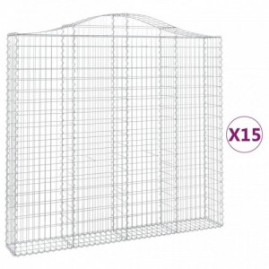 15 db íves horganyzott vas gabion kosár 200x30x180|200 cm