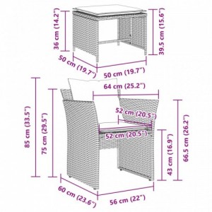 Szürke polyrattan kerti szék lábtartóval