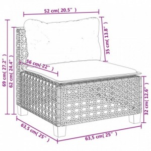 6 részes szürke polyrattan kerti ülőgarnitúra párnákkal