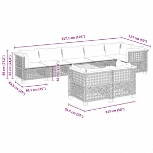 9 részes szürke polyrattan kerti ülőgarnitúra párnákkal