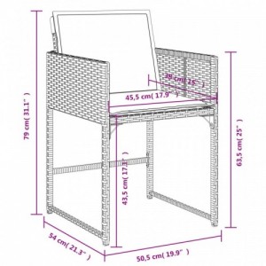 7 részes barna polyrattan kerti étkezőgarnitúra párnával