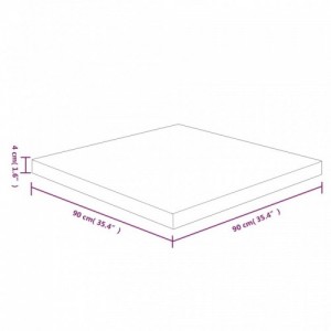 Sötétbarna kezelt tömör tölgyfa négyzet asztallap 90x90x4cm