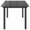 Fekete alumínium és üveg kerti asztal 190 x 90 x 74 cm