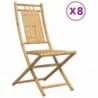 8 db összecsukható bambusz kerti szék 46 x 66 x 99 cm