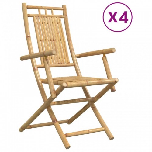 4 db összecsukható bambusz kerti szék 53 x 66 x 99 cm