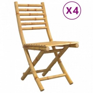 4 db összecsukható bambusz kerti szék 43x54x88 cm