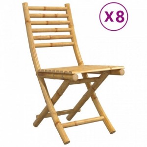8 db összecsukható bambusz kerti szék 43x54x88 cm
